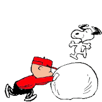 Rolling Snow Snoopy Sticker - Rolling Snow Snoopy Charlie Brown Stickers