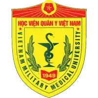 vietnam military medical university logo with a snake and a bottle