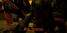 a cartoon of a soldier with the words rip bozos written below him