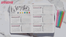 coloring schedule calendar semester overview seventeen