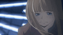 a close up of a girl 's face with her eyes closed