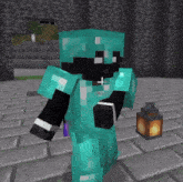 a minecraft character with a cross on his neck