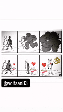 a black and white cartoon with the hashtag wolfsan83 on the bottom right corner