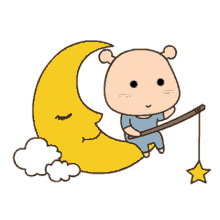 night cute animation cartoon moon night cute animation cartoon moon