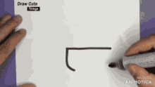 a person is using a marker on a piece of paper that says draw cute