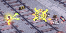 a video game scene with a yellow sign that says ' a / m '