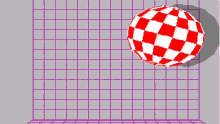 amiga boing bounce ball checkered 3d