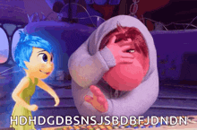 a cartoon character covering his face with his hand and the words hdhgdbsns jsbdbfjdndn