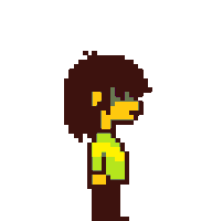 a pixel art of a person holding a sword in their hands .
