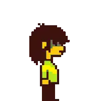 a pixel art of a person holding a sword in their hands .