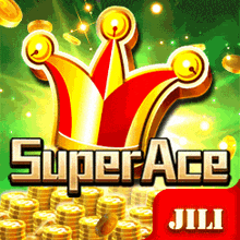 an app icon for super ace jilli with a jester hat and gold coins