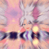 a blurry picture of a girl with white hair