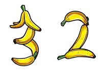 a bunch of bananas are arranged to form the number 32