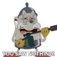 You Saw Nothing Elder Kettle Sticker - You Saw Nothing Elder Kettle The Cuphead Show Stickers