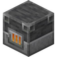 a minecraft block with a door and a fire inside of it on a white background .