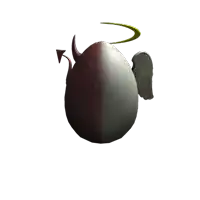 a devil 's egg with horns and wings on a white background