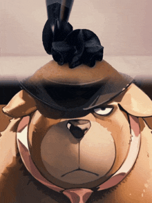 a cartoon of a dog wearing a top hat and tie