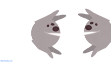 a cartoon drawing of two rabbits with sticknodes.com written below them