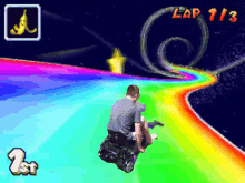 Wipper Arc En Ciel Super Mario Cart GIF - Wipper Arc En Ciel Super Mario Cart Rainbow Road GIFs