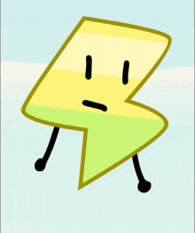 a cartoon lightning bolt with a smiling face and arms