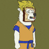 a cartoon of a polar bear with a piece of bread on its head