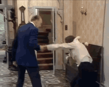 Manuel And Major Fawlty Towers GIF - Manuel And Major Fawlty Towers Chimp Walk GIFs