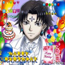 a happy birthday card with a picture of a man