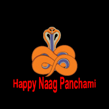 a picture of a snake with the words happy naag panchami below it