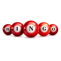 a row of red bingo balls with the word bingo written on them