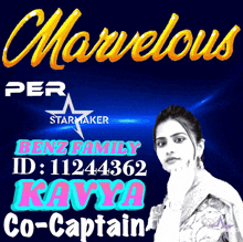 a poster for marvelous starmaker with a woman