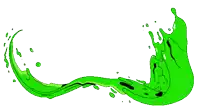 a cartoon drawing of a green splash of liquid