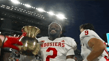 a football player with hoosier 2 on his jersey