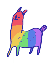 gay llama alpaca rainbow colorful