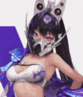 a girl with a mask on her face and ears