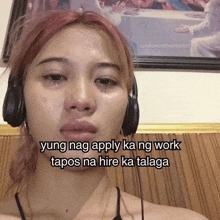 yung nag apply ka ng work tapos na hire ka talaga written on a woman 's face