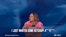 I Just Wanted Some Ketchup Kristen Bell GIF - I Just Wanted Some Ketchup Kristen Bell Family Game Fight GIFs