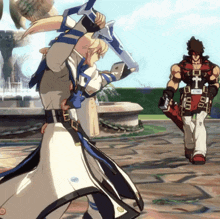 a video game character with a cross on his chest is holding a sword