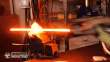 cutting the hacksmith real burning lightsaber working mechanic