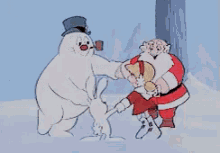 Frosty And Santa GIF - Frosty Frosty The Snowman Dance GIFs
