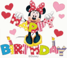 Minnie Mouse Happy Birthday GIF - Minnie Mouse Happy Birthday Disney GIFs