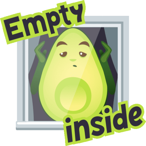 Empty Inside Avocado Adventures Sticker - Empty Inside Avocado Adventures Joypixels Stickers