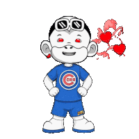 a cartoon character with a cubs shirt on