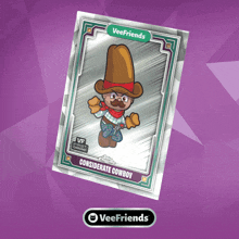 a card with a cowboy on it that says " considerate cowboy "