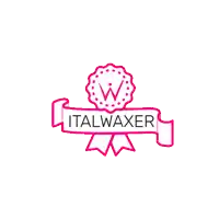 a logo for italwaxer with a pink ribbon