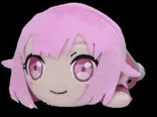 a doll with pink hair and a sweater that says ' a ' on it