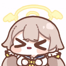a drawing of a girl with angel wings and a halo around her head