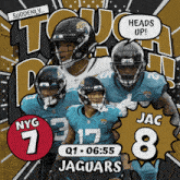 an advertisement for the nyg jaguars shows a collage of players