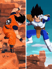 a picture of a cartoon character called goku and vegeta