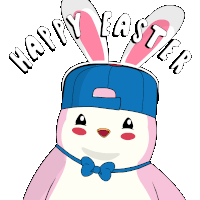 Happy Easter Bunny Ears Sticker