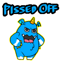 Blue Monster Sticker - Blue Monster Angry Stickers